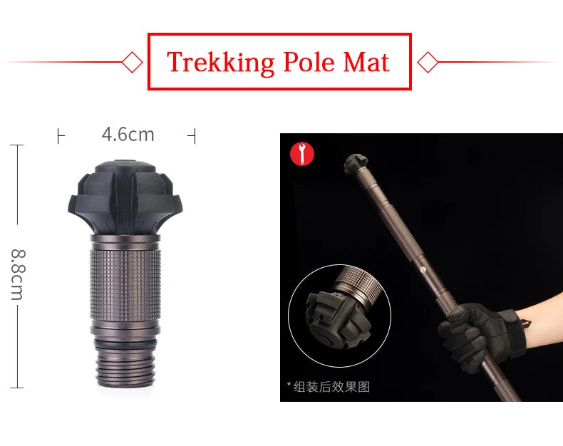 Hiking Stick Outdoor Camping DIY Self Defense Stick Handle Tool Accessory Shovel Extra Handles Axe Extended Tool