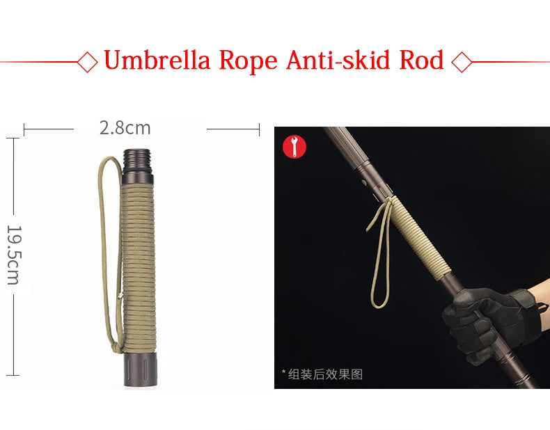 Hiking Stick Outdoor Camping DIY Self Defense Stick Handle Tool Accessory Shovel Extra Handles Axe Extended Tool