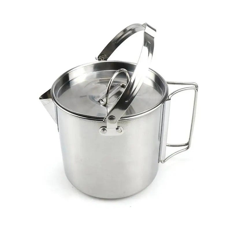 Camping Kettle Outdoor Camping Portable Hanging Kettle Tourist Kettle 1.2L Pot Teapot Picnic Pot Cooker Camping Supplies