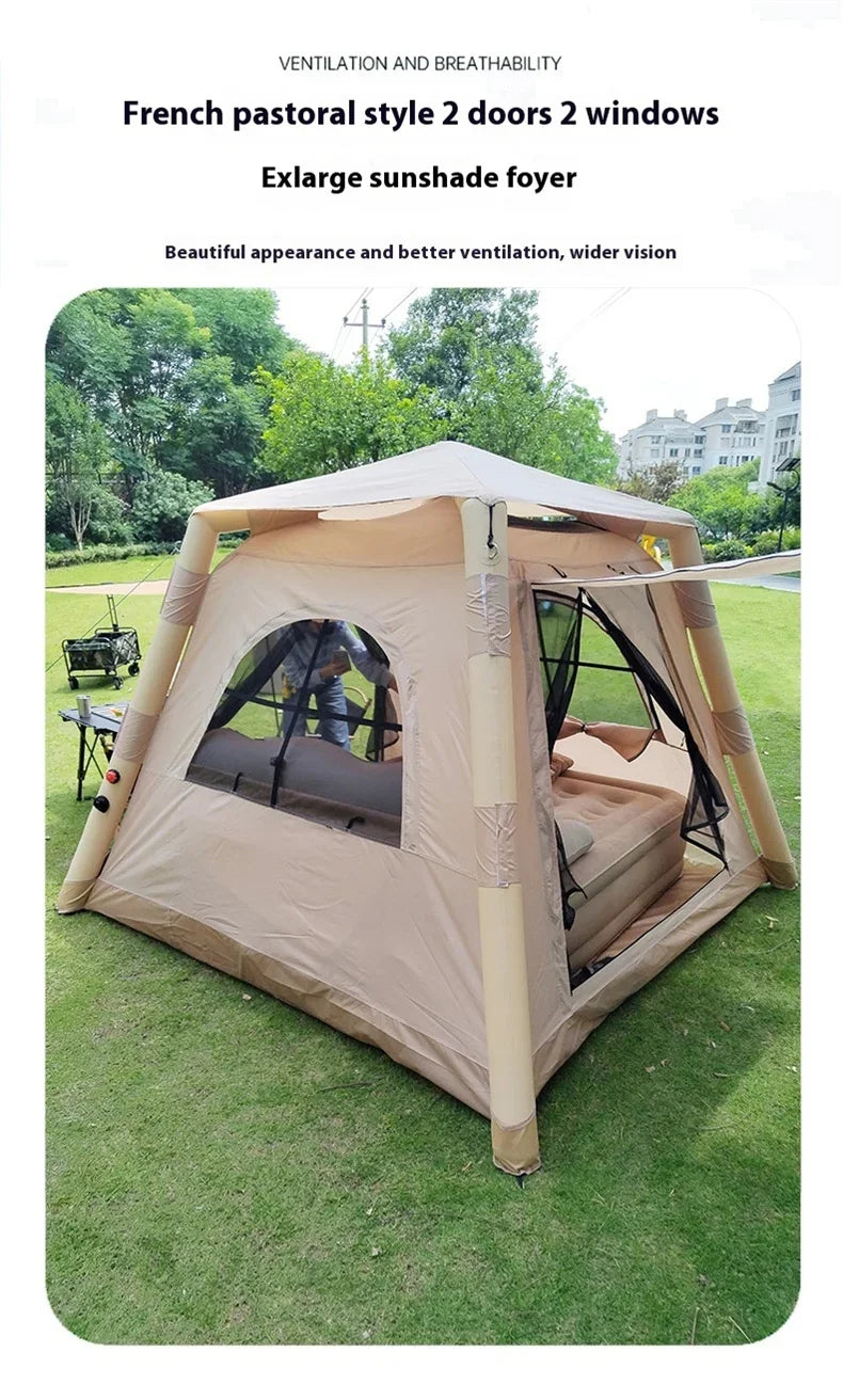 Lohascamping Large Camping Air Tent for 4-5 people Air shelter Dome tent Family Hiking  inflatable One-touch tent Outdoor Tent