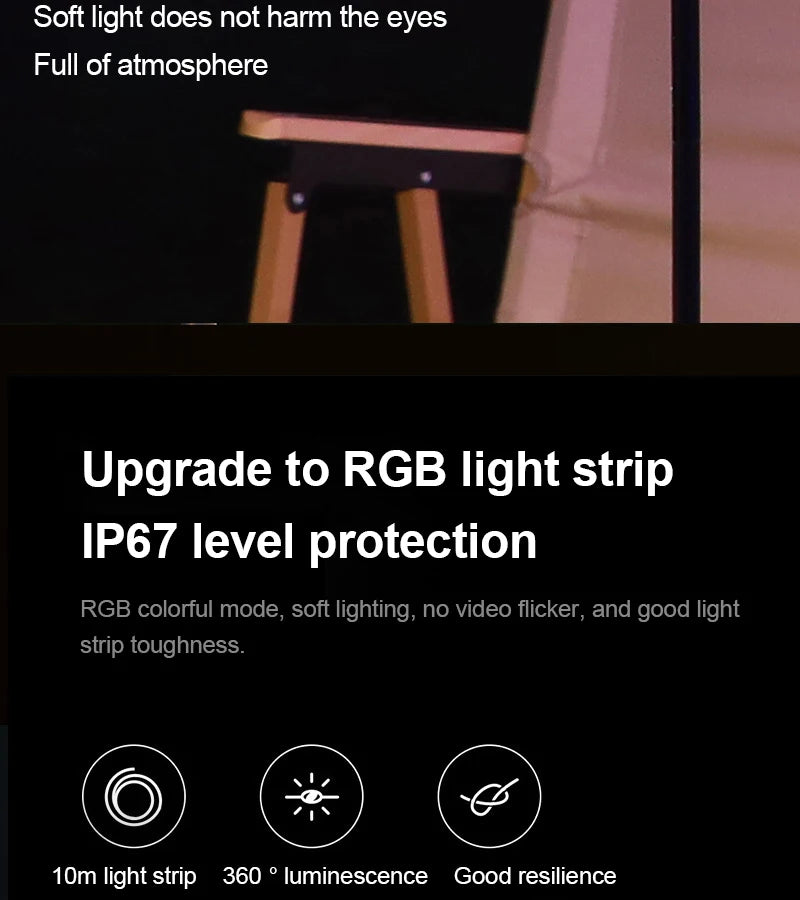 LED Garland Camping Light With Retractable Campify Lamp String LightsColorful Festive Atmosphere Party Tent Lighting Glow Camp