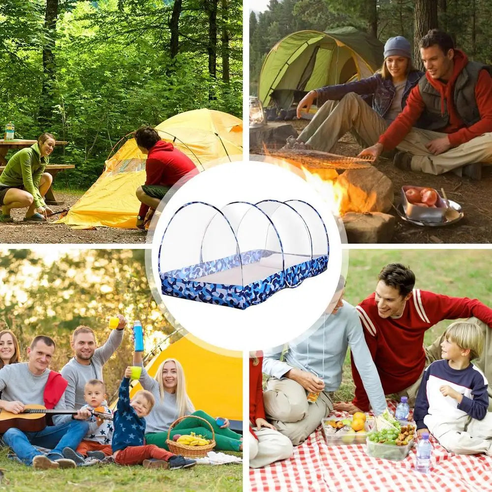 Camping Net Tent Portable Folding Netting Bed Tent Multifunctional Shelters Lightweight Outdoor Sleeping Screen Houses & Rooms