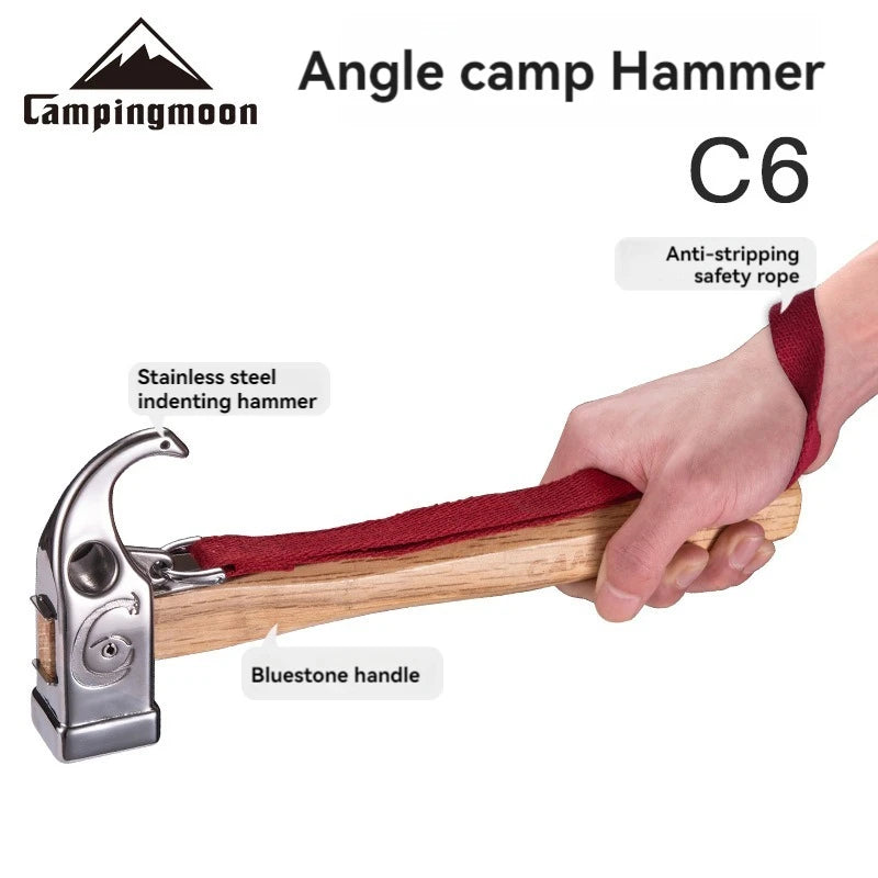 CAMPINGMOON Outdoor Stainless Steel Camping Hammer, Ground Nail, Tent Pegs, Camping Hammer, C6