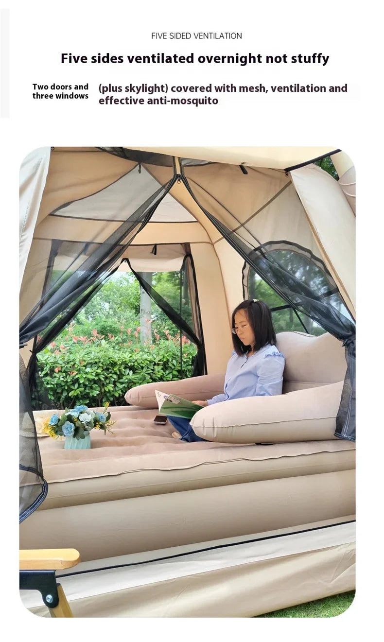 Lohascamping Large Camping Air Tent for 4-5 people Air shelter Dome tent Family Hiking  inflatable One-touch tent Outdoor Tent