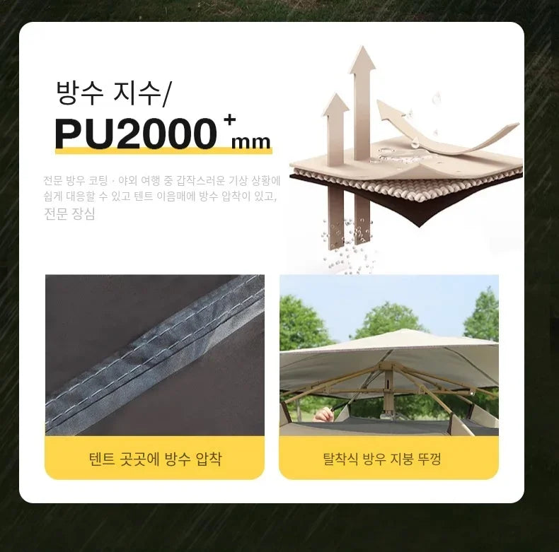 5-9 Person Outdoor Folding Tents Instant Pop Up Tent Portable Automatic Waterproof Camping Tent with Canopy for Hiking Picnic