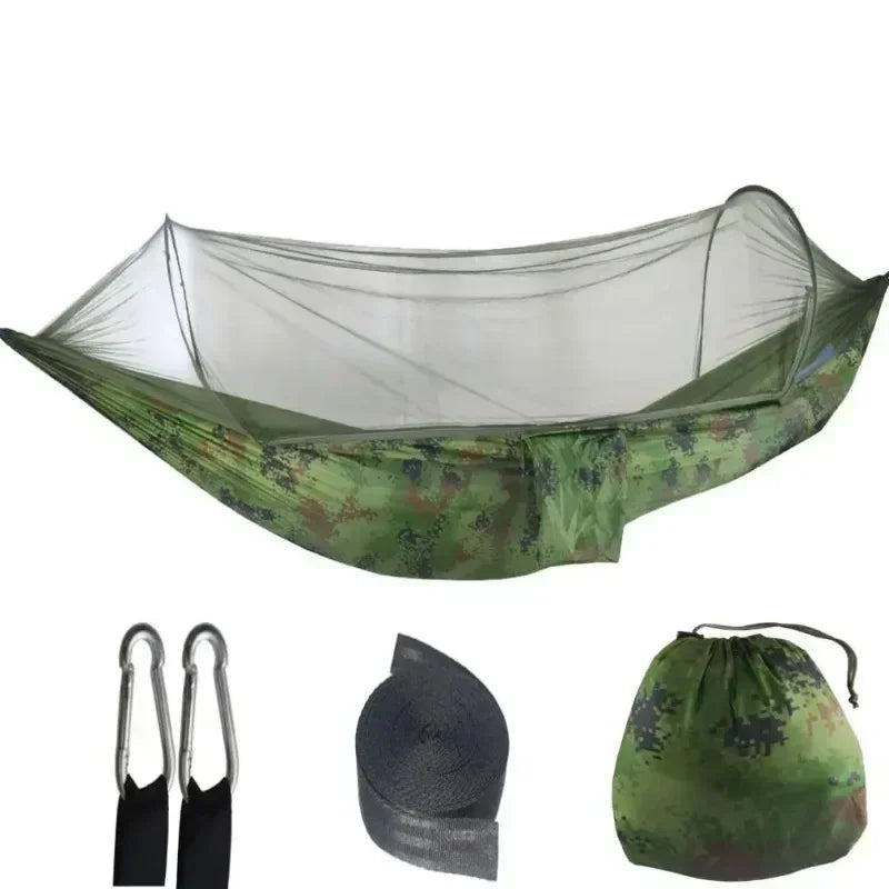 2 Person Outdoor Camping Hammock with Mosquito Net Portable Comfortable Sleeping Tent Hammock Outdoor Furniture Bed