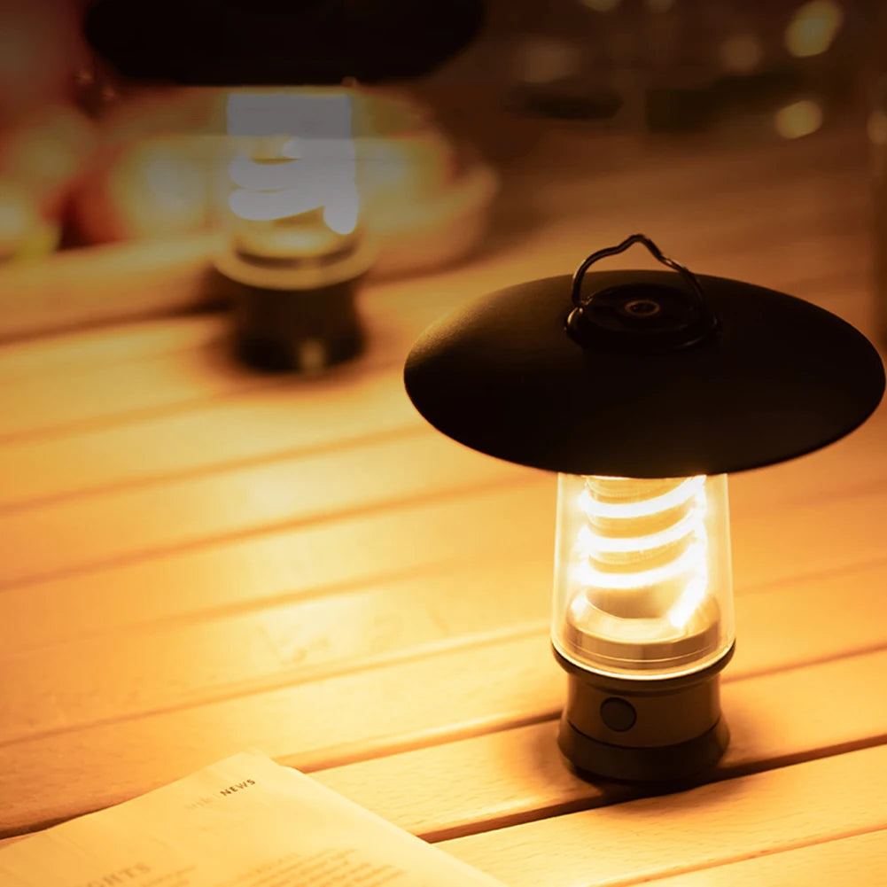 LED Camping Lamp Portable Dimmable Waterproof Tent Lantern Lamp Type-C Charging Emergency Light Outdoor Novelty Camping Supplies