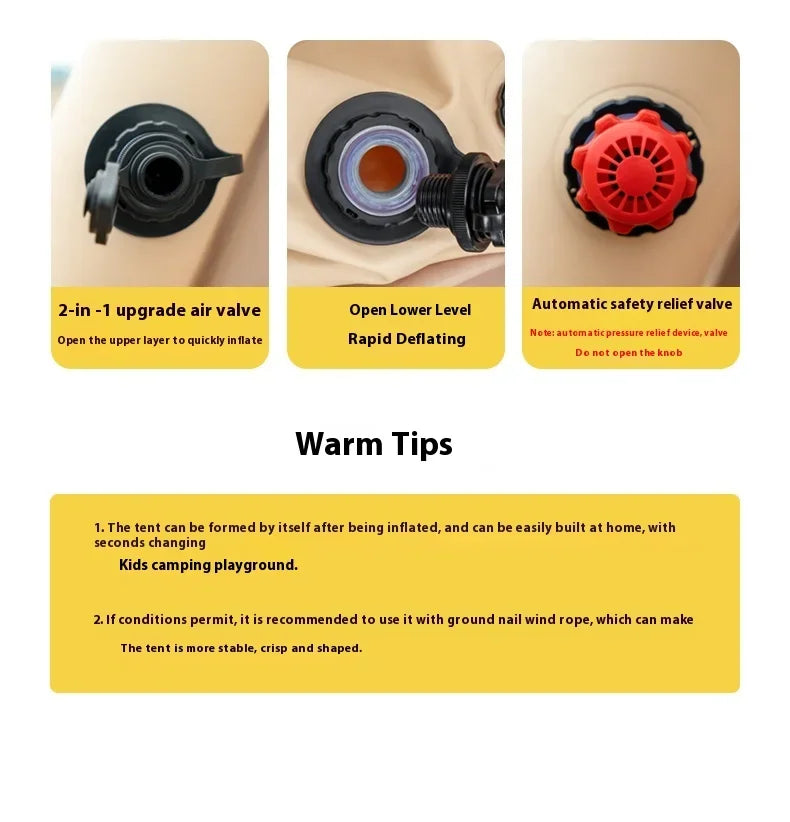 Lohascamping Large Camping Air Tent for 4-5 people Air shelter Dome tent Family Hiking  inflatable One-touch tent Outdoor Tent