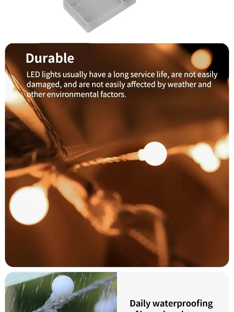 Outdoor Camping Tent Atmosphere Lights LED Lights Birthday String Lights Camping Warm Light Small round Lights Party Decoration