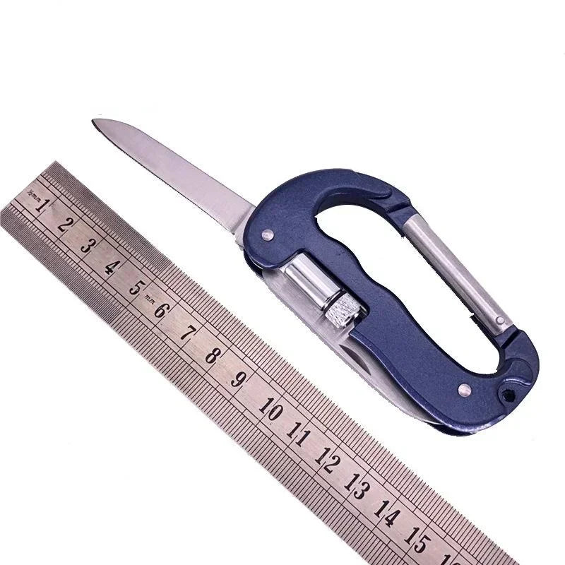 5 IN 1 Outdoor Edc Multi Tool Tactical Camo Camping Climbing Carabiner Parachuting Hook Knife Led Light Camping Equipment