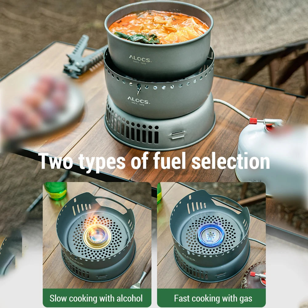 Camping Cookware Portable Camping Stove Outdoor Cooking Set for Backpacking Hiking Picnic BBQ