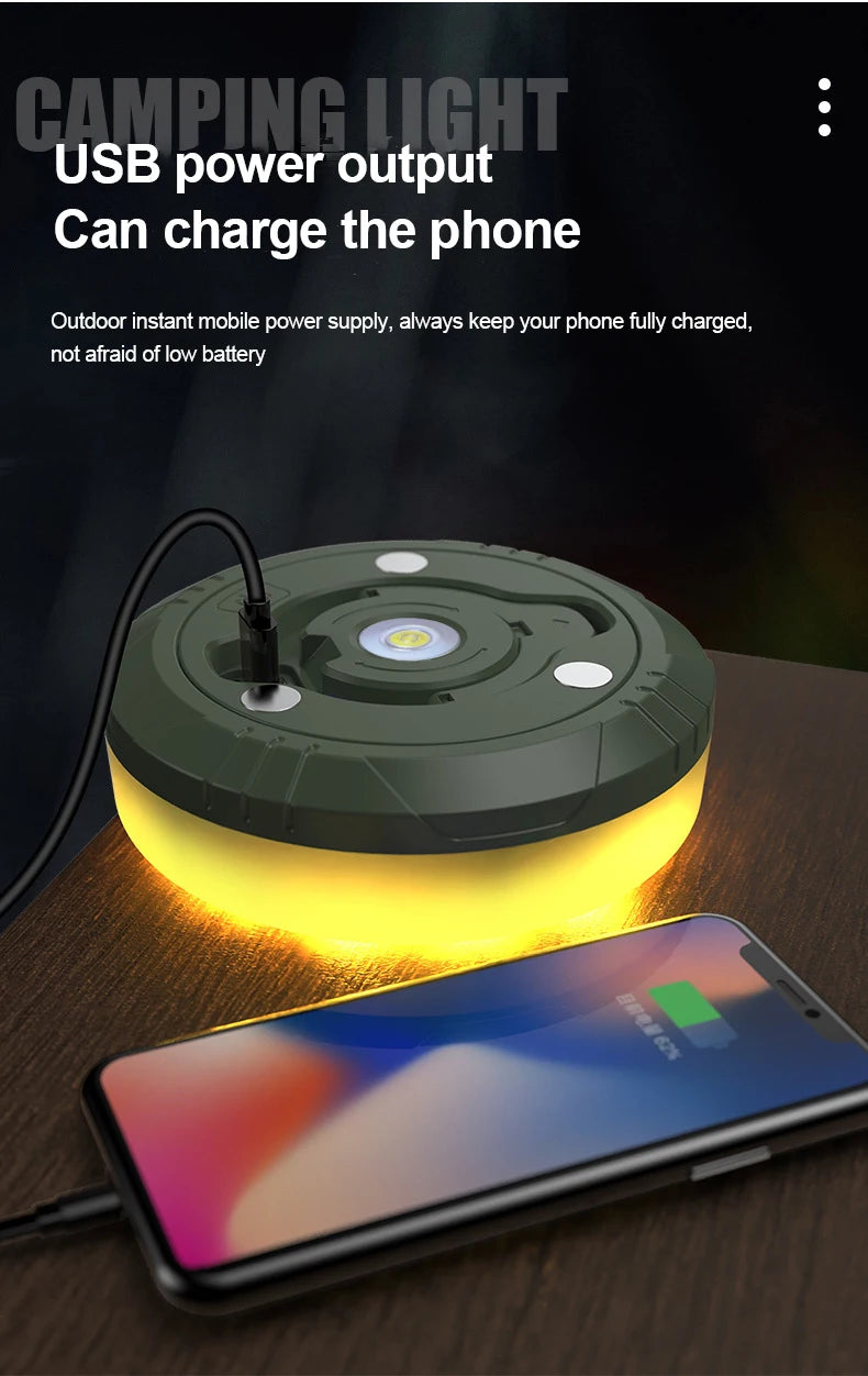 LED Garland Camping Light With Retractable Campify Lamp String LightsColorful Festive Atmosphere Party Tent Lighting Glow Camp