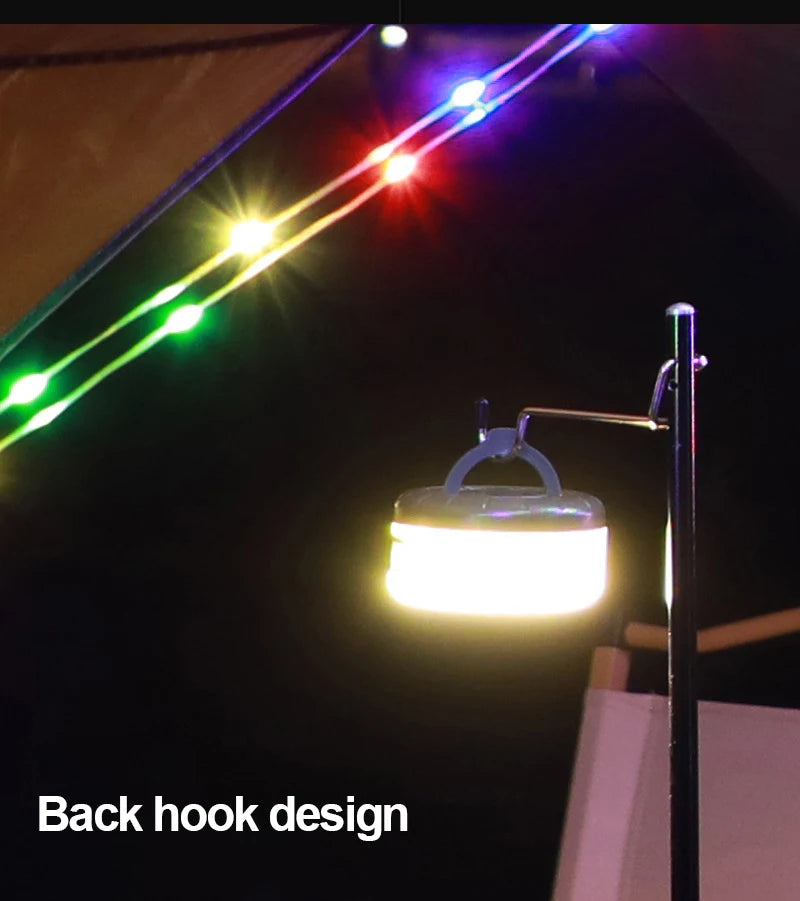LED Garland Camping Light With Retractable Campify Lamp String LightsColorful Festive Atmosphere Party Tent Lighting Glow Camp