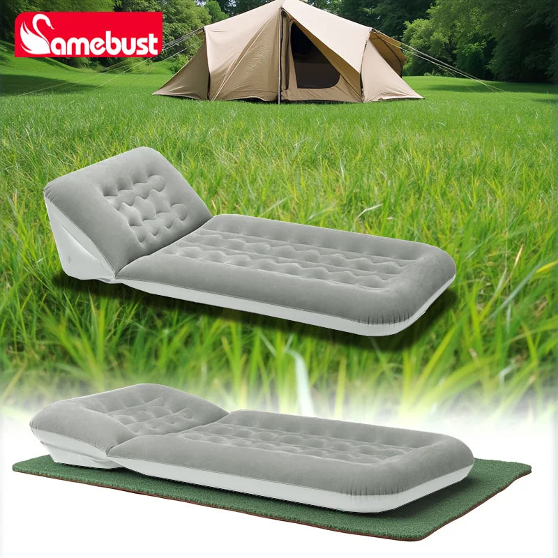Camebust Outdoor Camping Inflatable Mattress Sleeping Pad with Pillows Adjustable Air Mat for Hiking