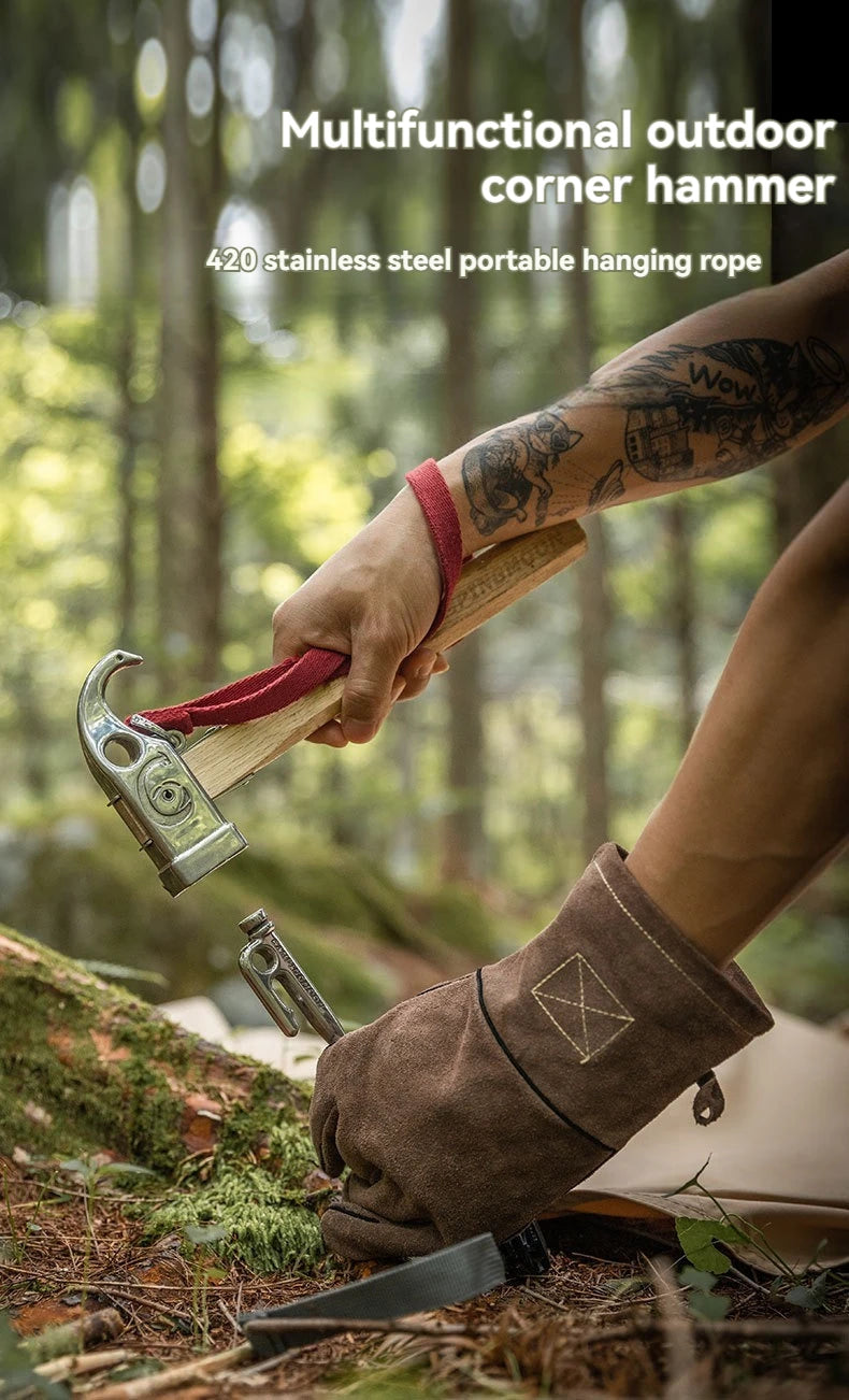 CAMPINGMOON Outdoor Stainless Steel Camping Hammer, Ground Nail, Tent Pegs, Camping Hammer, C6