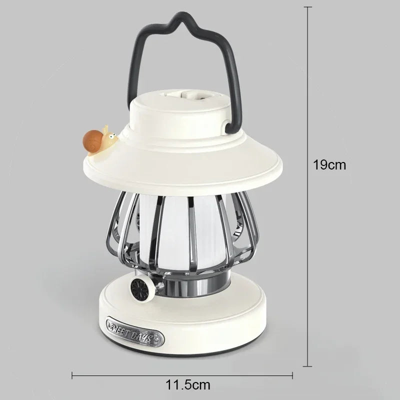 Camping  Night Lights USB C Rechargeable 3 Colors Stepless Dimming Night Light Outdoor Portable Emergency Retro LED Camping Lamp