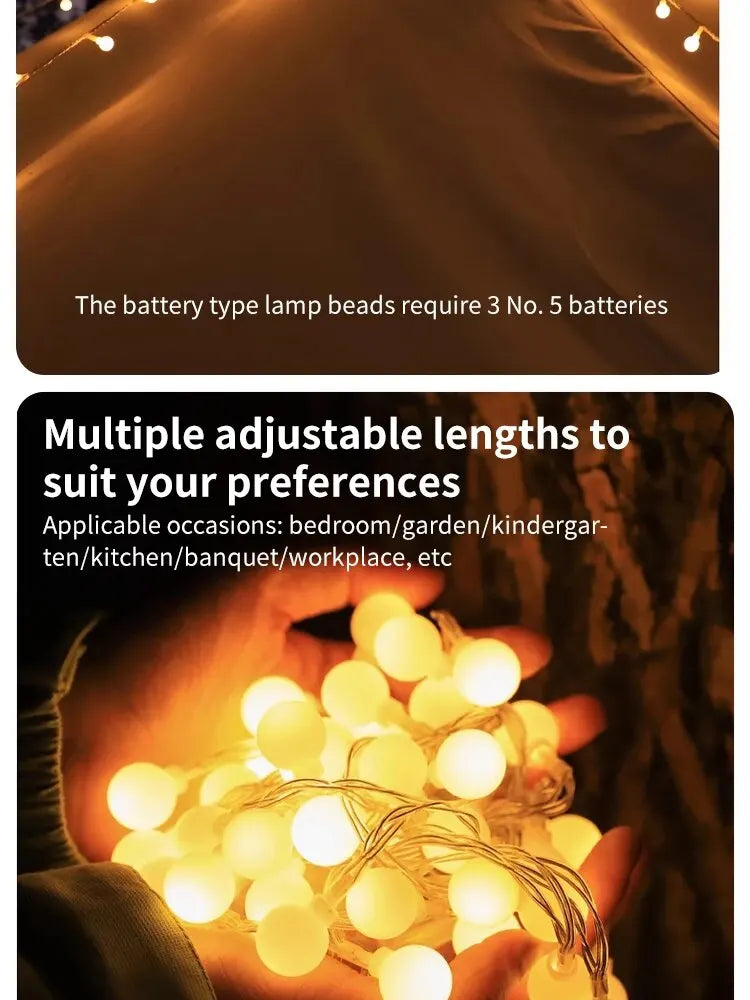 Outdoor Camping Tent Atmosphere Lights LED Lights Birthday String Lights Camping Warm Light Small round Lights Party Decoration