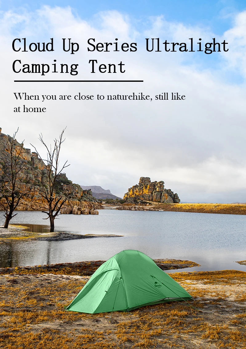 Naturehike Cloud Up Camping Tent Waterproof Easy Build Beach Tent Outdoor 1 Person Portable Large Space Hiking Backpacking Tents