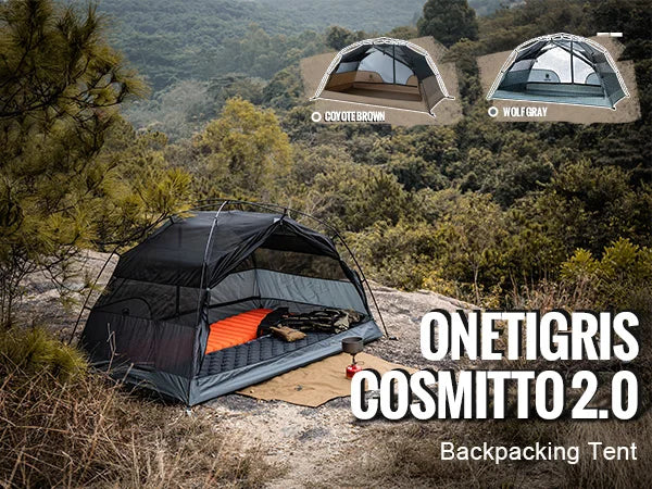 OneTigris COSMITTO 2.0 Camping tent for Two Person 3-Season Easy Setup Instant Travel Tent For Hiking Trekking Fishing Beach