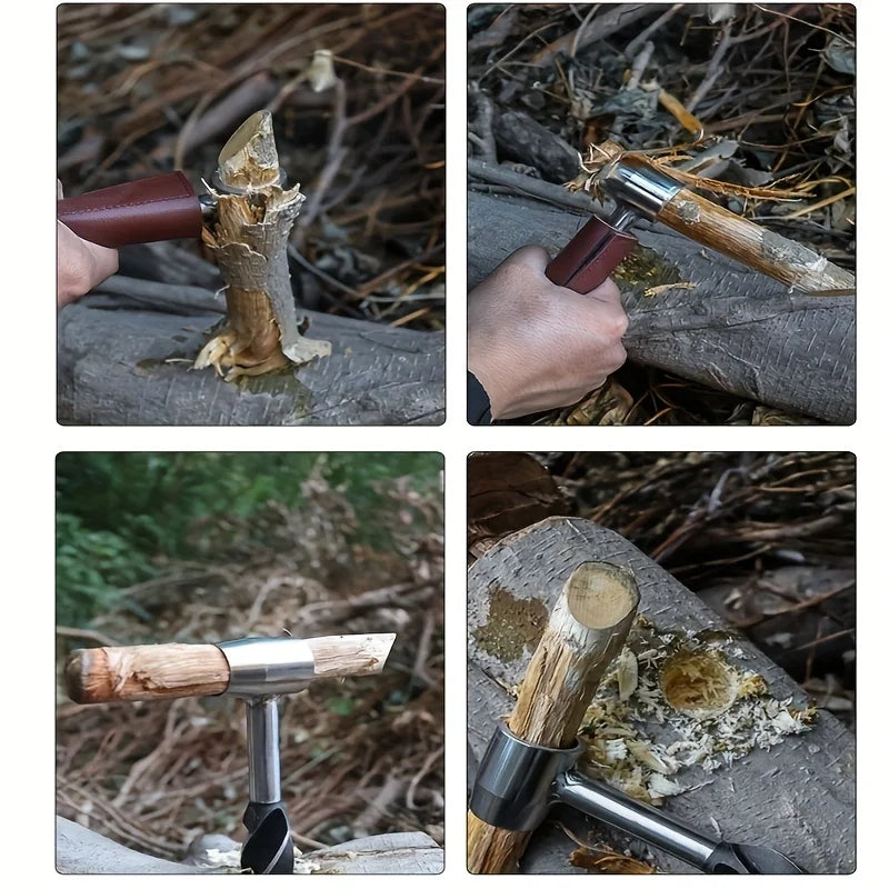 Portable Outdoor Survival Woodworking Tools Auger Drill Bits Bushcraft Settlers Hand Drill Punch Tool For Camping Outdoor Hiking