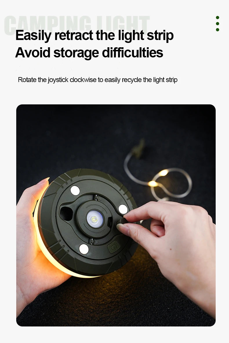 LED Garland Camping Light With Retractable Campify Lamp String LightsColorful Festive Atmosphere Party Tent Lighting Glow Camp