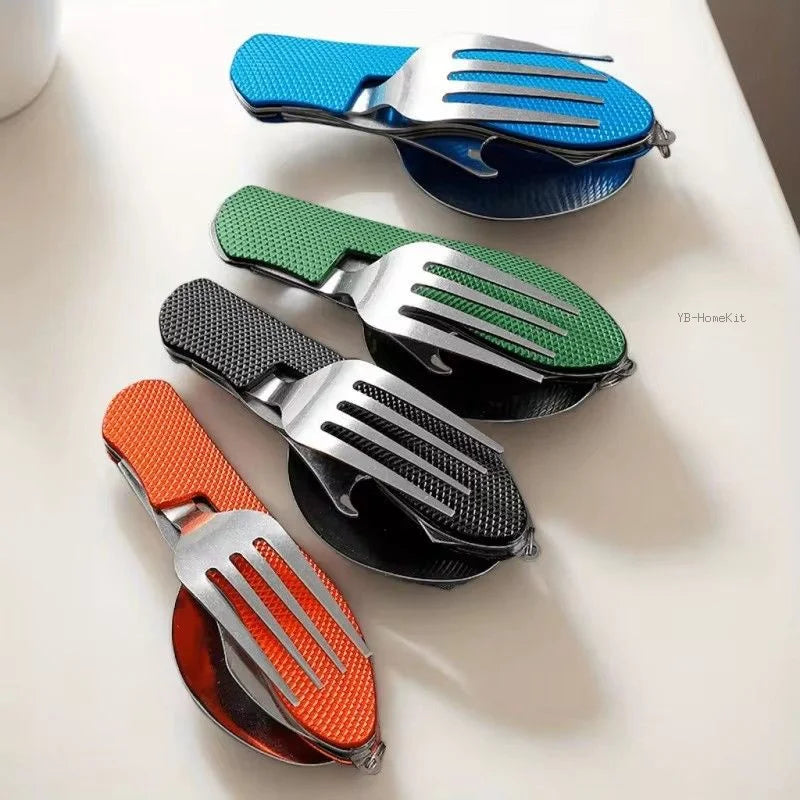 Multifunctional Camping Knife，Spork，Remove Folding Knife，Fork and spoon，Convenient Outdoor Tableware，Suitable for Camping