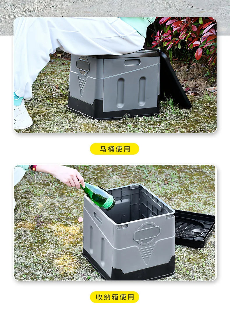 Portable Camping Toilet Foldable Camping Travel Toilet Collapsible Portable Potty for Camping Road Trips Emergency Car Use