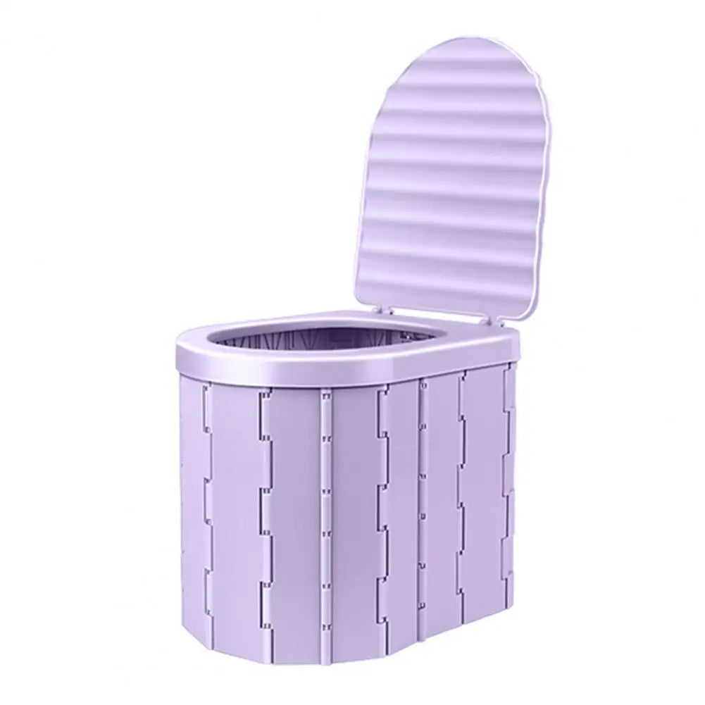 Camping Folding Toilet with Lid Great Load Bearing Travel Toilet Wide Seat Adult Car Potty with Storage Bag And Trash Bags