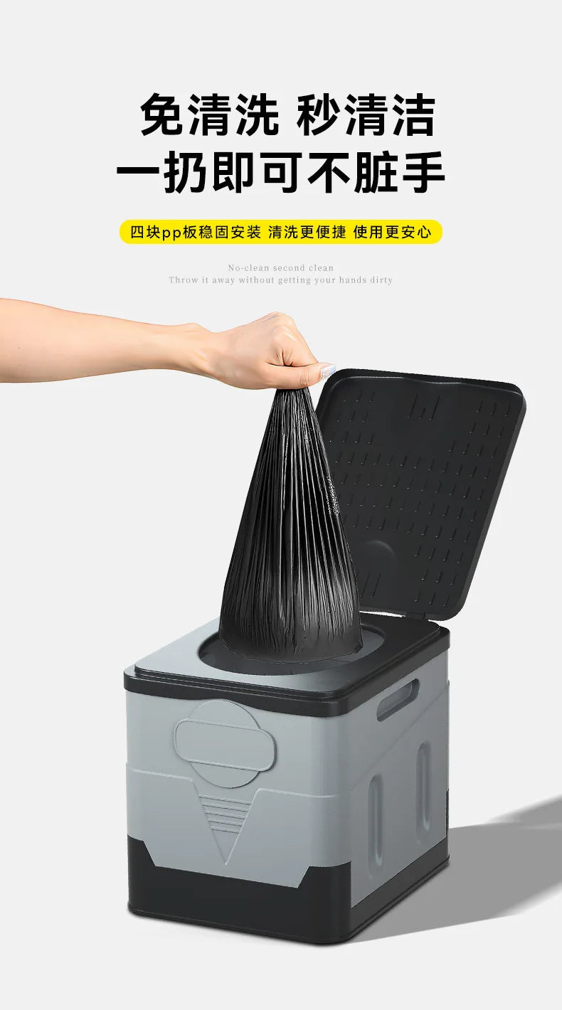 Portable Camping Toilet Foldable Camping Travel Toilet Collapsible Portable Potty for Camping Road Trips Emergency Car Use