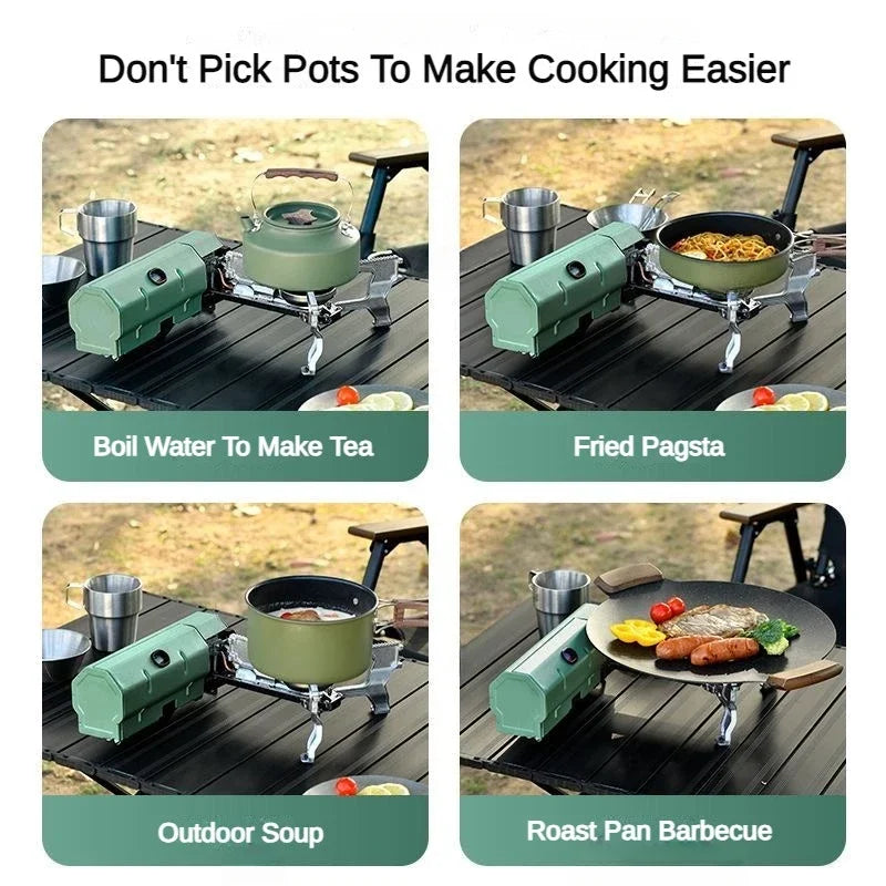 Camping Gas Stove Portable Folding Gas Burner Outdoor Gas Stove Folding Card Stove Picnic Grill Fire Heating System