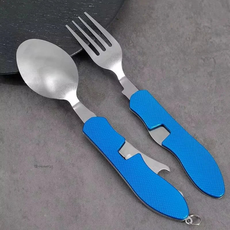 Multifunctional Camping Knife，Spork，Remove Folding Knife，Fork and spoon，Convenient Outdoor Tableware，Suitable for Camping