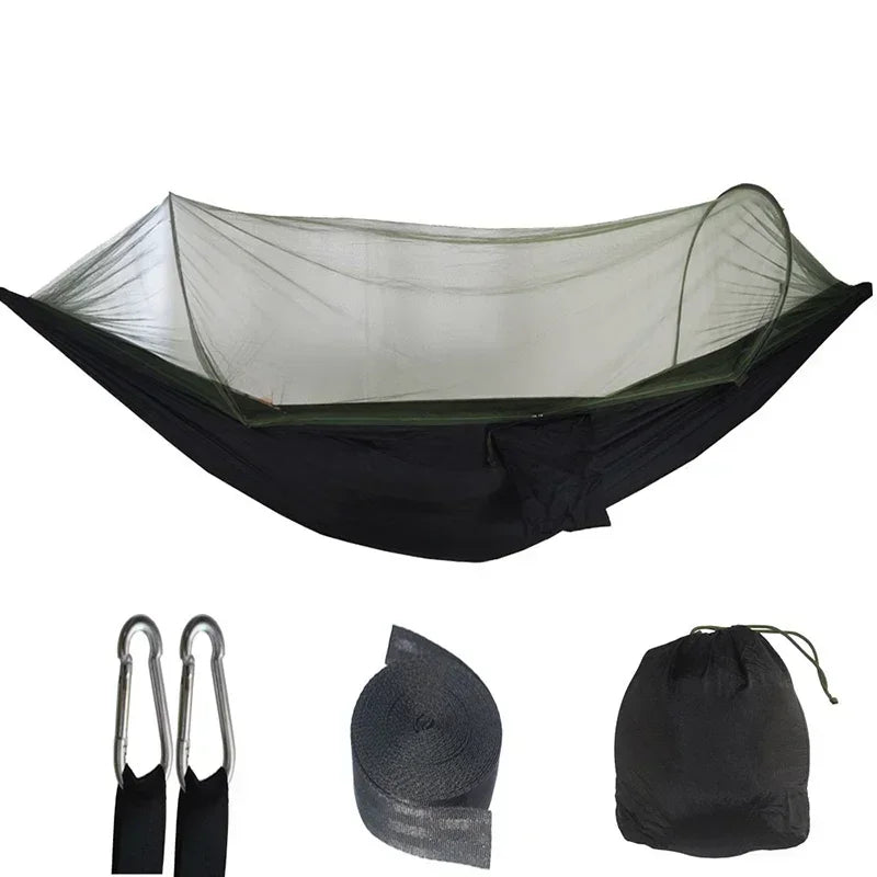 2 Person Outdoor Camping Hammock with Mosquito Net Portable Comfortable Sleeping Tent Hammock Outdoor Furniture Bed