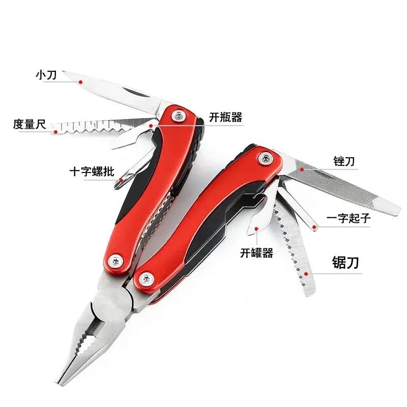 Outdoor Camping Universal Tool Pliers Multi-purpose Pliers Folding Pliers Mini Stainless Steel Combination Plier Camping Tools