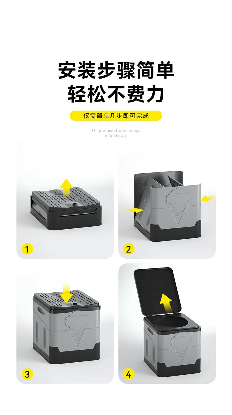 Portable Camping Toilet Foldable Camping Travel Toilet Collapsible Portable Potty for Camping Road Trips Emergency Car Use