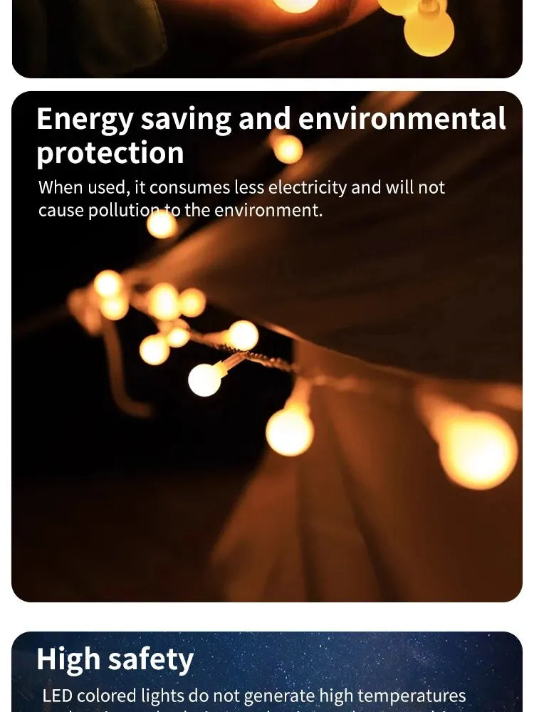 Outdoor Camping Tent Atmosphere Lights LED Lights Birthday String Lights Camping Warm Light Small round Lights Party Decoration