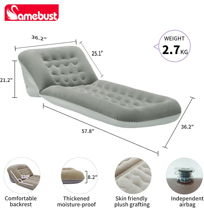 Camebust Outdoor Camping Inflatable Mattress Sleeping Pad with Pillows Adjustable Air Mat for Hiking