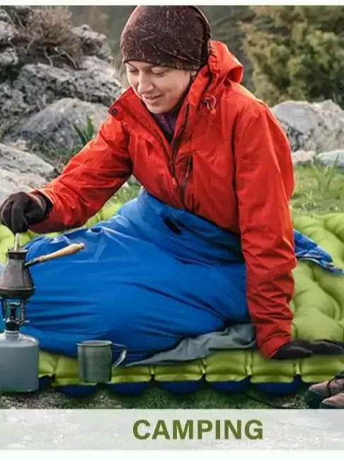 Single Inflatable Mattress, Camping Mat with Pillow and Script, Easy to Use Comfortable Air Cushion, Suitable for Mountain Climbing, Camping Rest