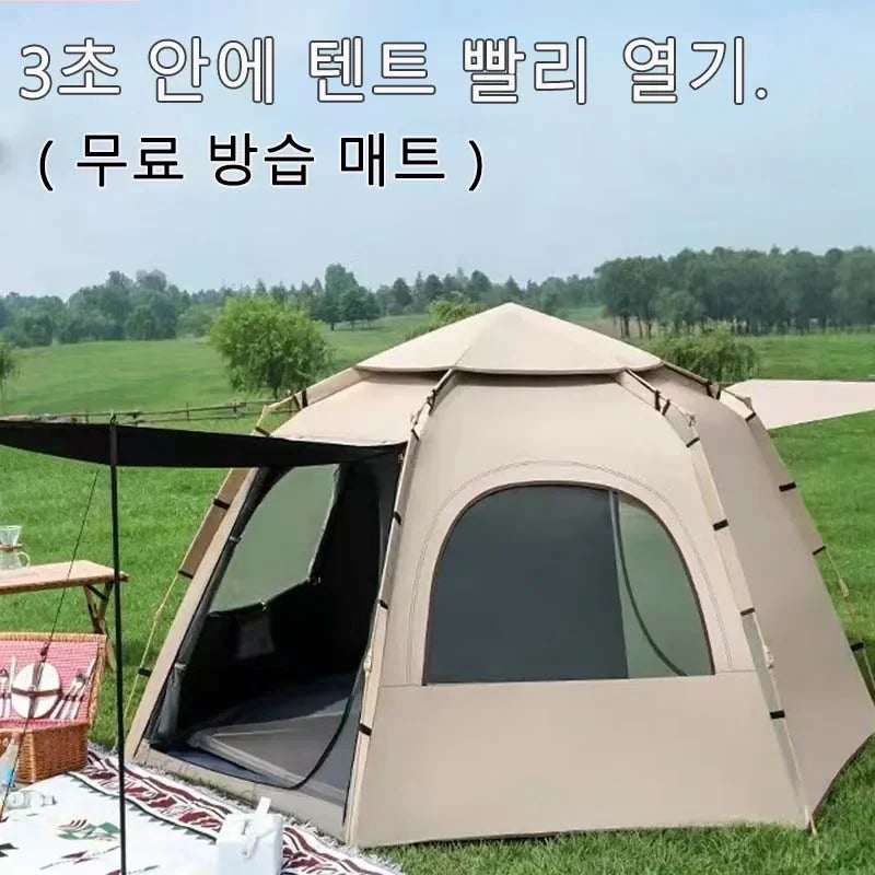 5-9 Person Outdoor Folding Tents Instant Pop Up Tent Portable Automatic Waterproof Camping Tent with Canopy for Hiking Picnic