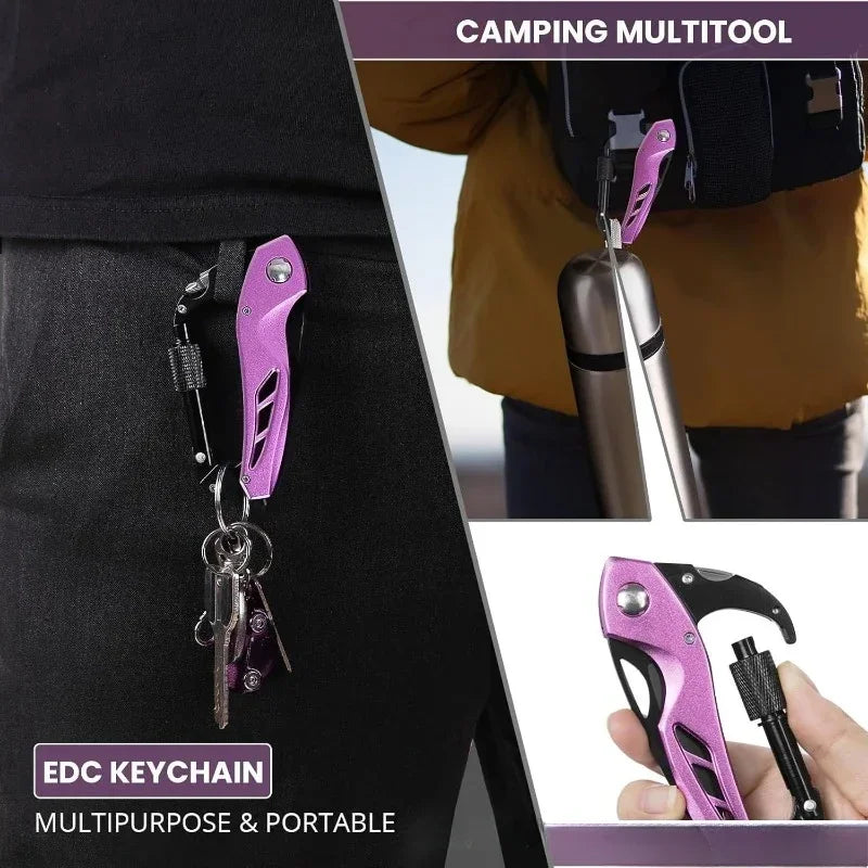 Outdoor Mountaineering Gadgets Foldable Portable Tools Multi-purpose EDC Knife Fast Hanging Survival Gear for Camping Hiking