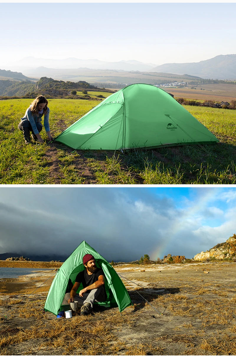 Naturehike Cloud Up Camping Tent Waterproof Easy Build Beach Tent Outdoor 1 Person Portable Large Space Hiking Backpacking Tents
