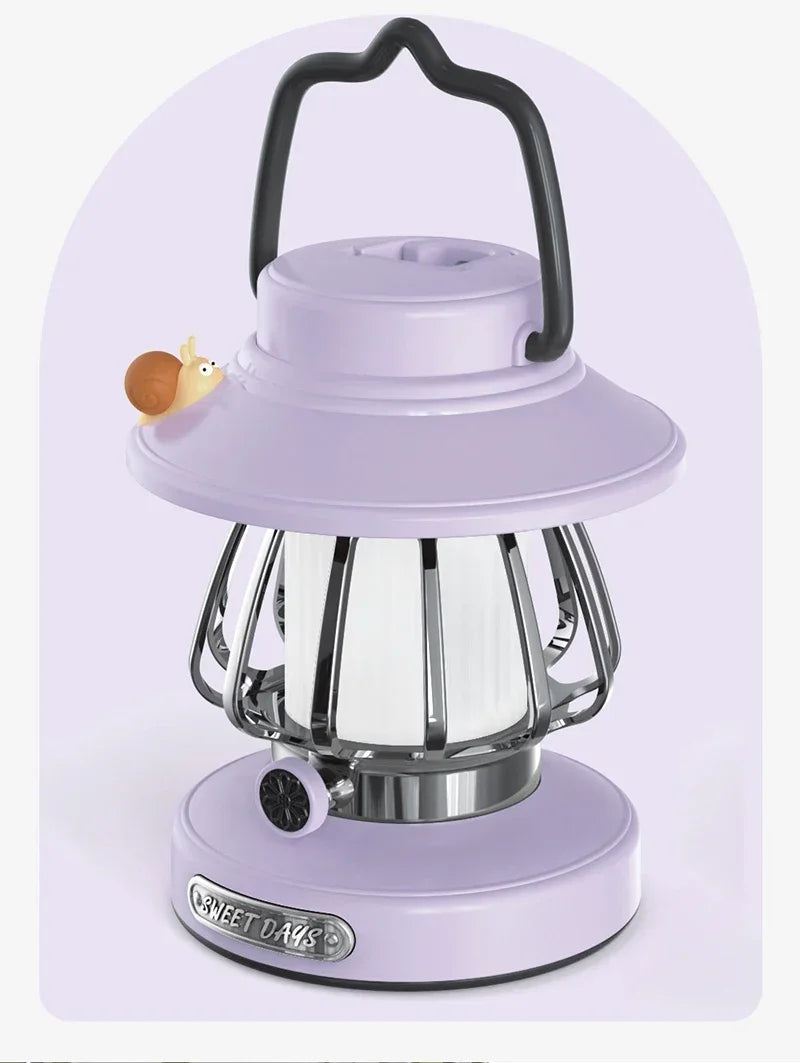 Camping  Night Lights USB C Rechargeable 3 Colors Stepless Dimming Night Light Outdoor Portable Emergency Retro LED Camping Lamp