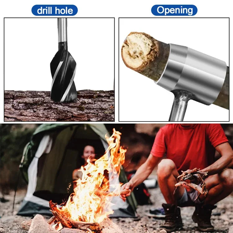 Portable Outdoor Survival Woodworking Tools Auger Drill Bits Bushcraft Settlers Hand Drill Punch Tool For Camping Outdoor Hiking