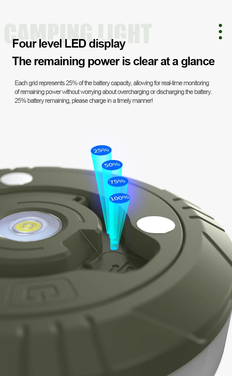 LED Garland Camping Light With Retractable Campify Lamp String LightsColorful Festive Atmosphere Party Tent Lighting Glow Camp