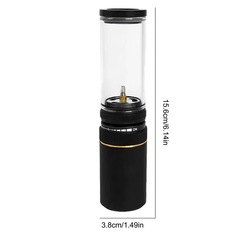 Outdoor Windproof Camping Gas Lamp Portable Camp Atmosphere Lamp Adjustable Candlelight Tent Glass Lantern Camping Supplies