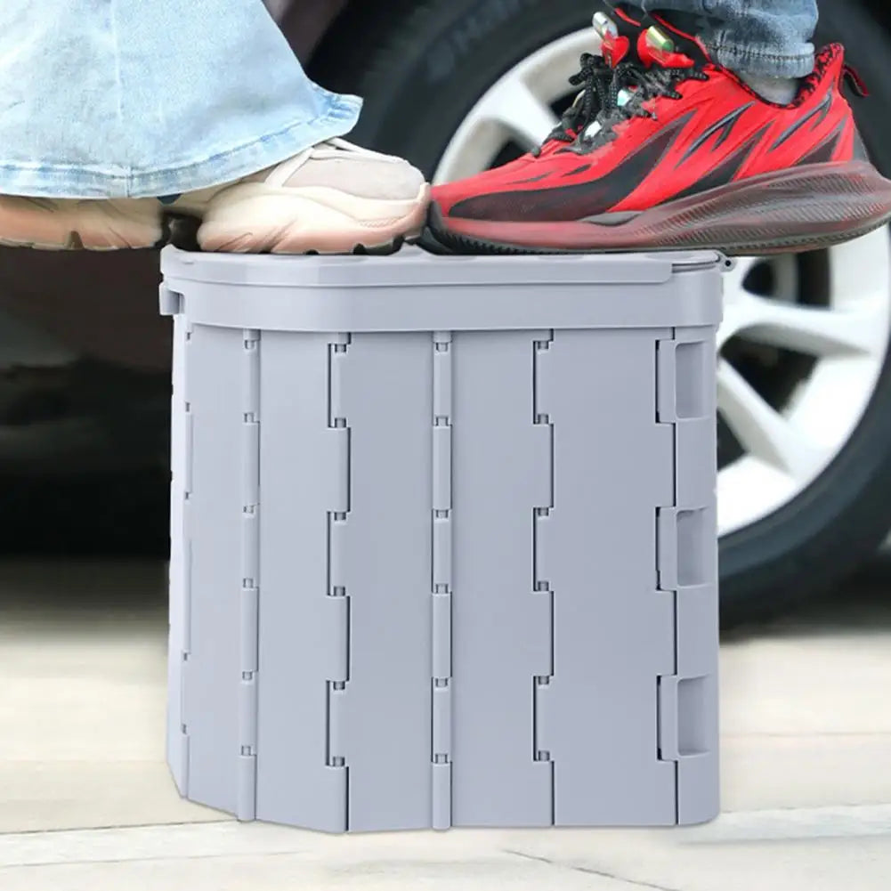 Camping Folding Toilet with Lid Great Load Bearing Travel Toilet Wide Seat Adult Car Potty with Storage Bag And Trash Bags