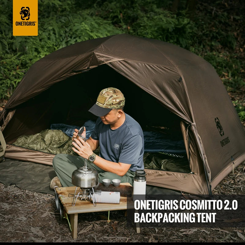 OneTigris COSMITTO 2.0 Camping tent for Two Person 3-Season Easy Setup Instant Travel Tent For Hiking Trekking Fishing Beach