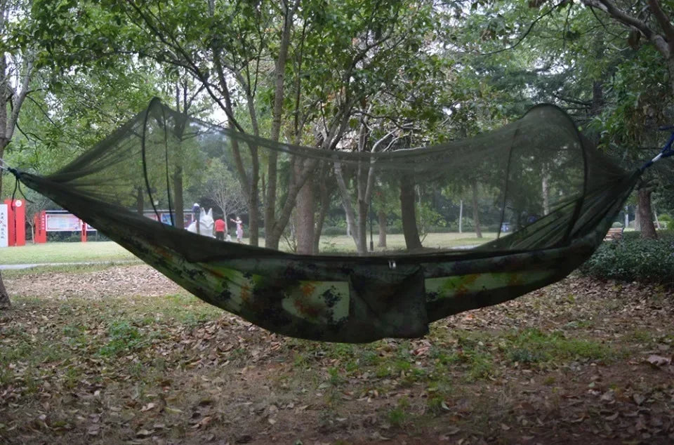 2 Person Outdoor Camping Hammock with Mosquito Net Portable Comfortable Sleeping Tent Hammock Outdoor Furniture Bed