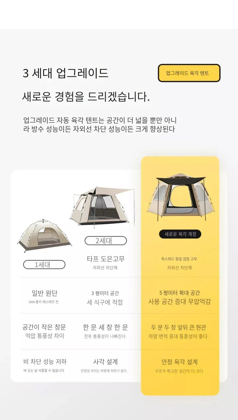 5-9 Person Outdoor Folding Tents Instant Pop Up Tent Portable Automatic Waterproof Camping Tent with Canopy for Hiking Picnic