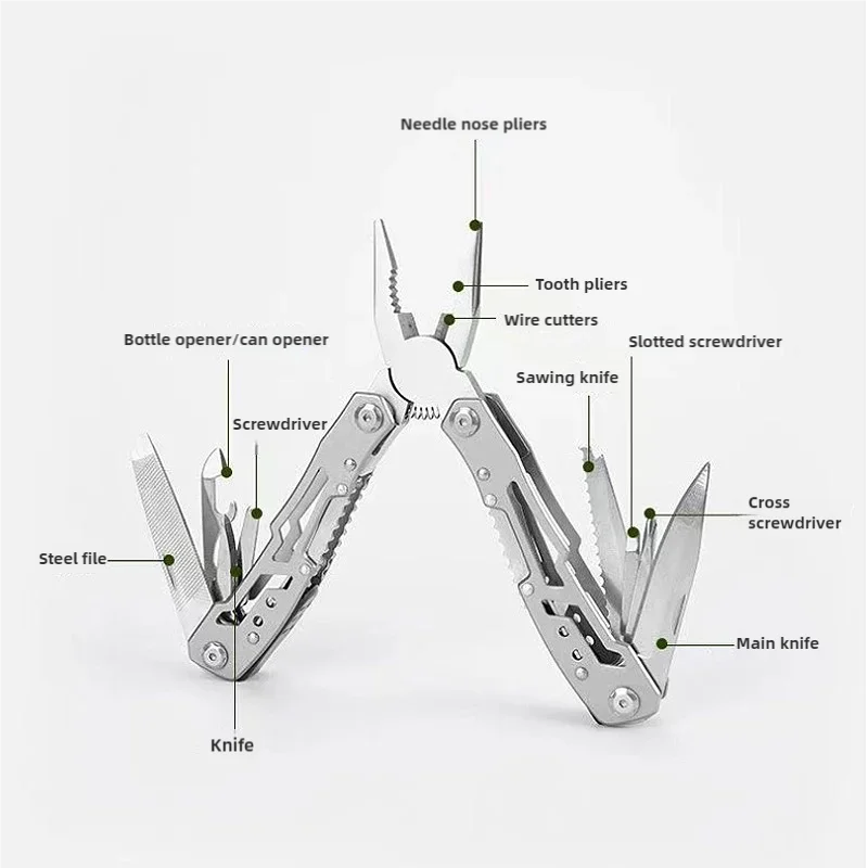 Outdoor Folding Multipurpose Tools Camping Portable Stainless Steel EDC Emergency Survival Knife Clamp Hiking Equipment