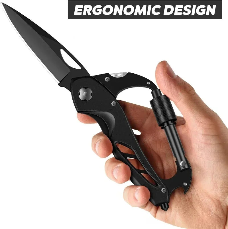 Outdoor Mountaineering Gadgets Foldable Portable Tools Multi-purpose EDC Knife Fast Hanging Survival Gear for Camping Hiking